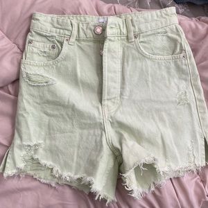 Light green Zara denim shorts size 2
